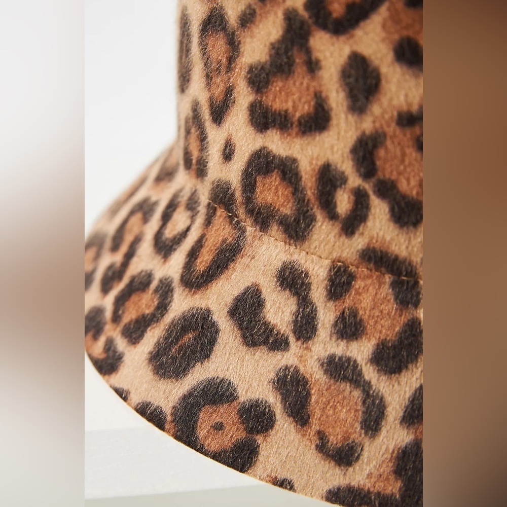 Anthropologie Wyeth Cheetah Felt Bucket Hat - Picture 4 of 4